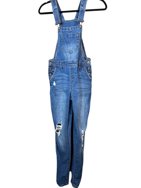 True Craft Pants - True Craft Blue Jean Denim Distressed Long Pants Adjustable Overall Bibs Size 3
